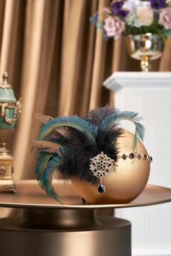BABEYOND Feather | Feather<Art Deco Beaded Peacock Feather Headpiece