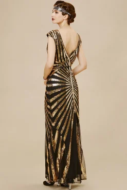 BABEYOND Evening Dresses | Formal Dresses<Art Deco Cap Sleeve Sequin Maxi Dress