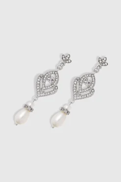 BABEYOND Earrings | Vintage<Art Deco Crystal Pearl Drop Earrings