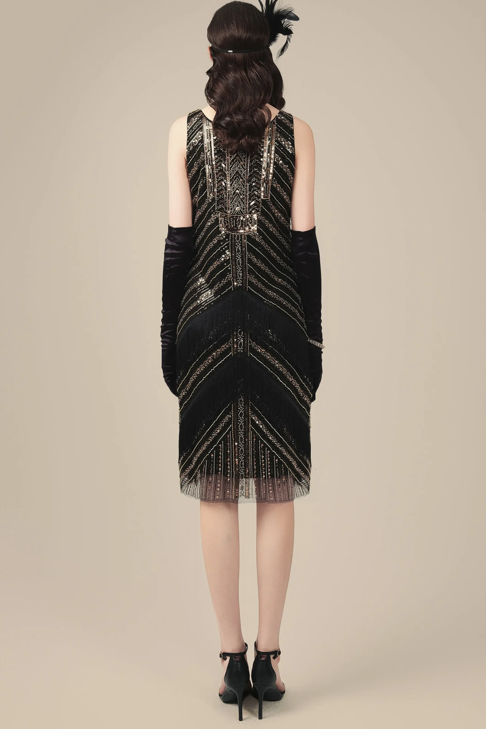 BABEYOND Flapper Dresses | Fringe<Art Deco Geometric Symmetry Beaded Flapper Dress