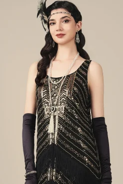 BABEYOND Flapper Dresses | Fringe<Art Deco Geometric Symmetry Beaded Flapper Dress