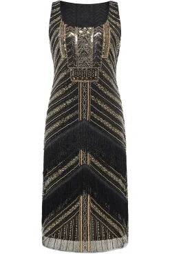 BABEYOND Flapper Dresses | Fringe<Art Deco Geometric Symmetry Beaded Flapper Dress
