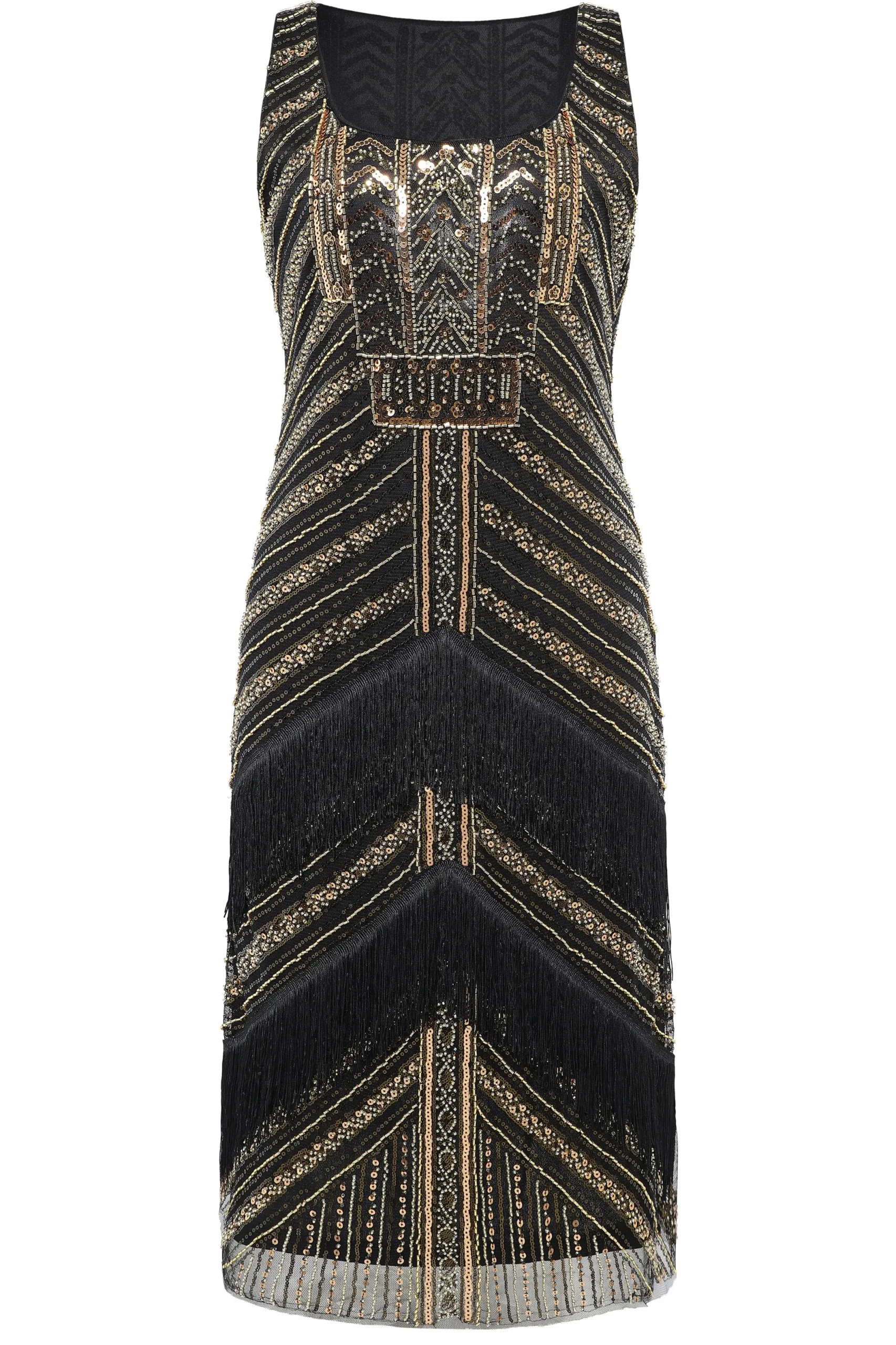 BABEYOND Flapper Dresses | Fringe<Art Deco Geometric Symmetry Beaded Flapper Dress