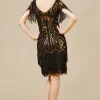 BABEYOND Flapper Dresses | Fringe<Art Deco Paisley Sequin Fringe Dress
