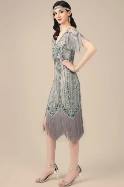 BABEYOND Flapper Dresses | Fringe<Art Deco Sparkle Fringe Flapper Dress