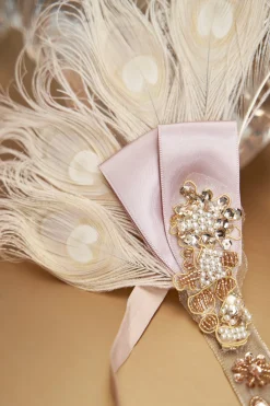 BABEYOND Feather | Feather<Assorted Gems Satin Headband