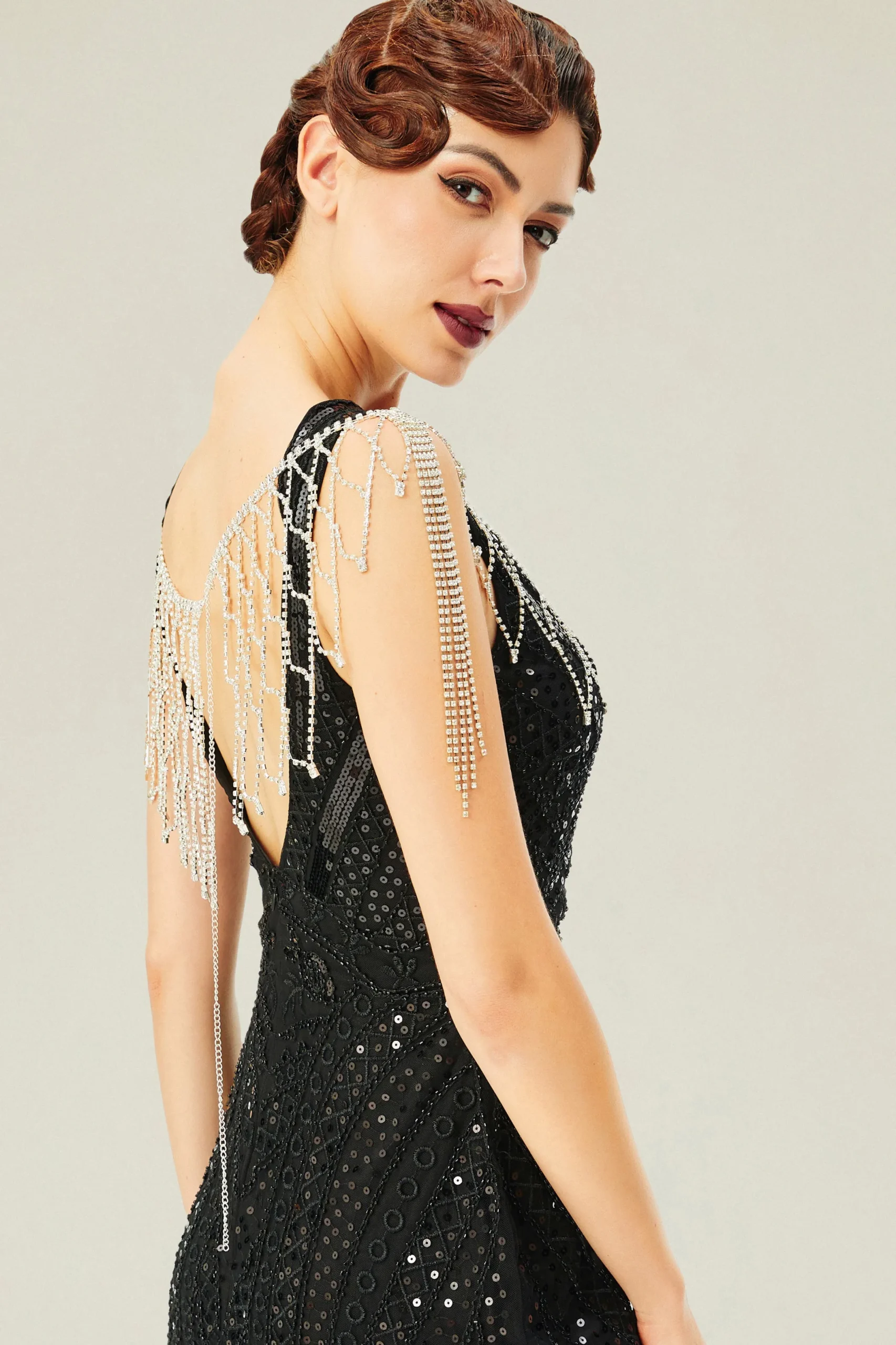 BABEYOND Shawls & Scarves | Rhinestone<Asymmetric Shiny Cape Crystal Chain Shawl