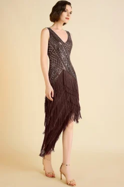 BABEYOND Flapper Dresses | Fringe<Asymmetrical Multi-Layered Fringe Flapper Dress