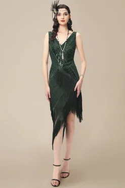 BABEYOND Flapper Dresses | Fringe<Asymmetrical Multi-Layered Fringe Flapper Dress