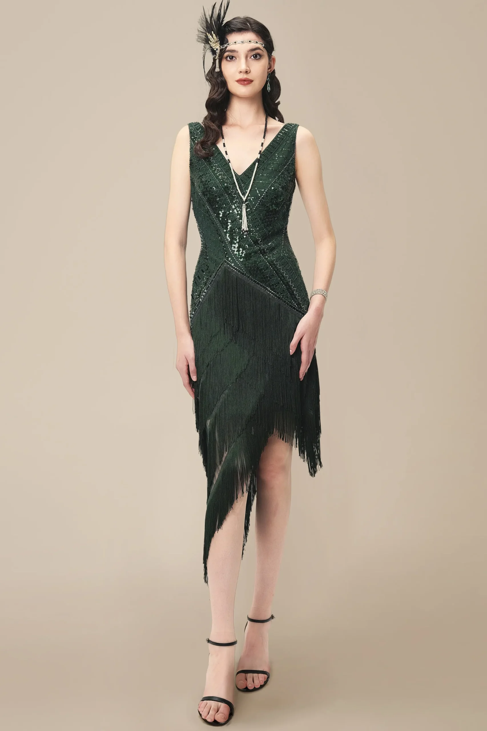 BABEYOND Flapper Dresses | Fringe<Asymmetrical Multi-Layered Fringe Flapper Dress
