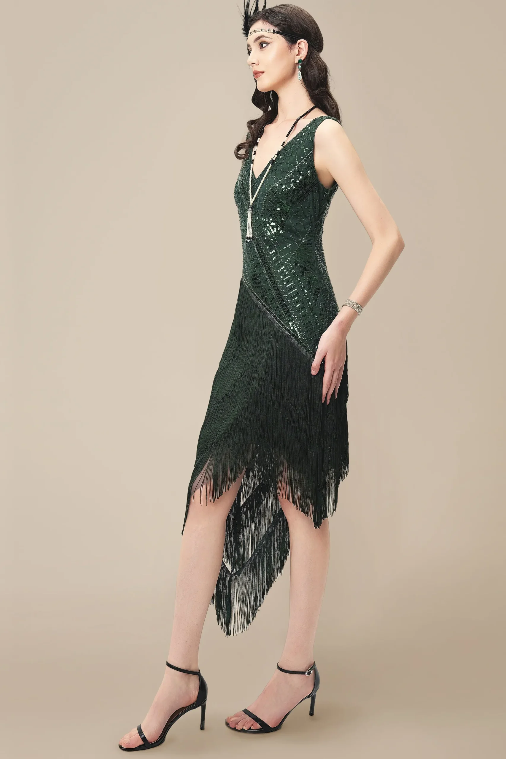 BABEYOND Flapper Dresses | Fringe<Asymmetrical Multi-Layered Fringe Flapper Dress