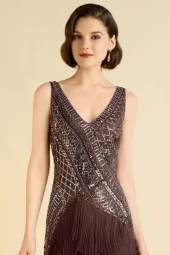 BABEYOND Flapper Dresses | Fringe<Asymmetrical Multi-Layered Fringe Flapper Dress