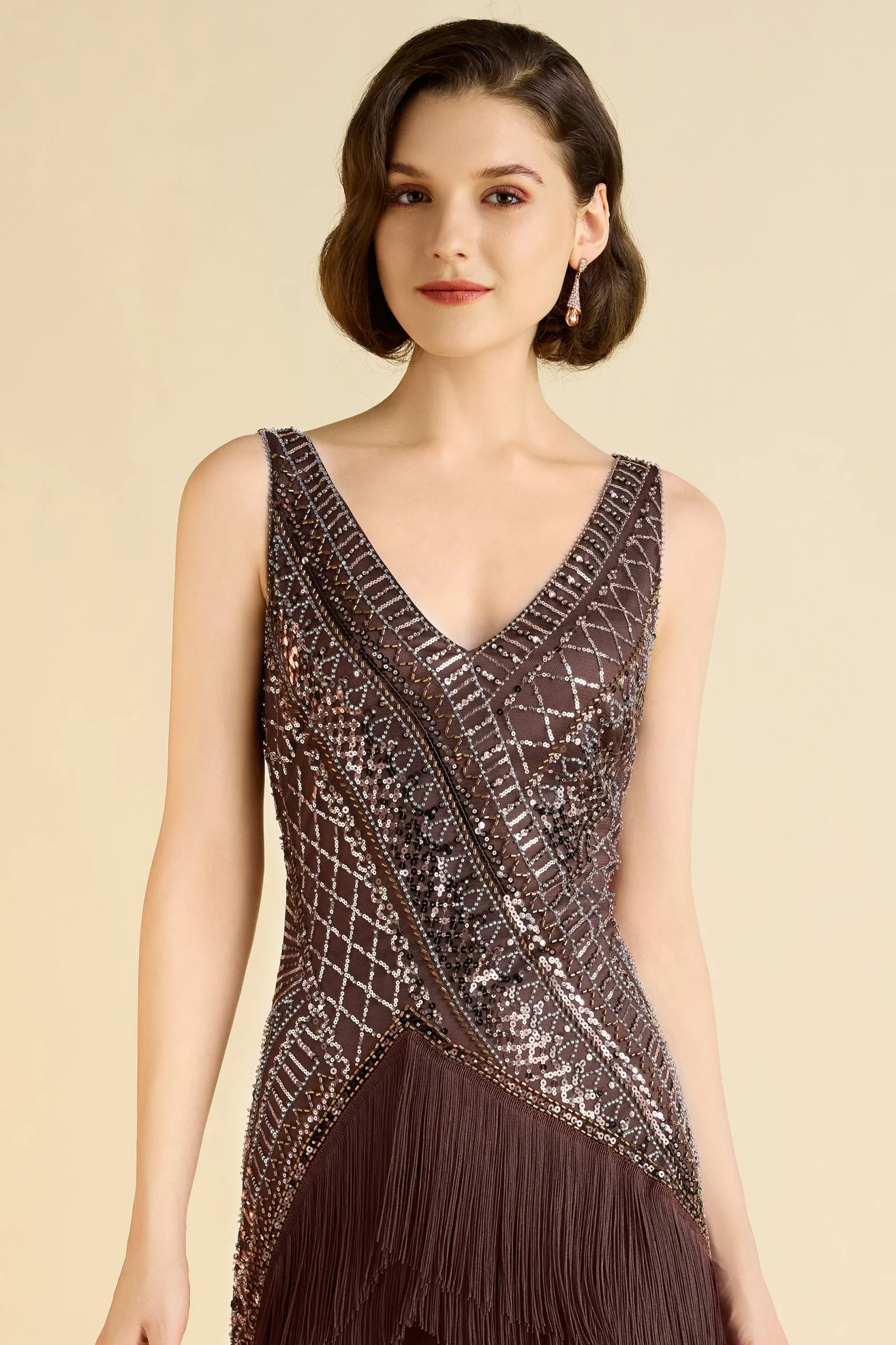BABEYOND Flapper Dresses | Fringe<Asymmetrical Multi-Layered Fringe Flapper Dress