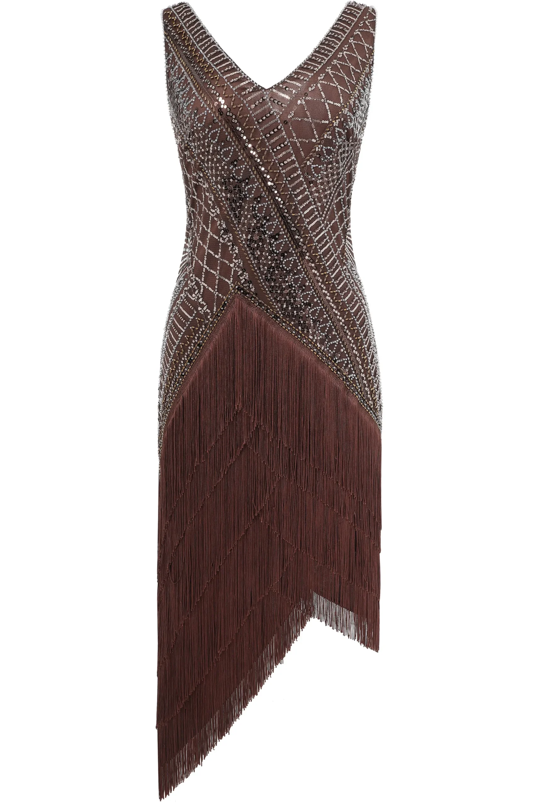BABEYOND Flapper Dresses | Fringe<Asymmetrical Multi-Layered Fringe Flapper Dress