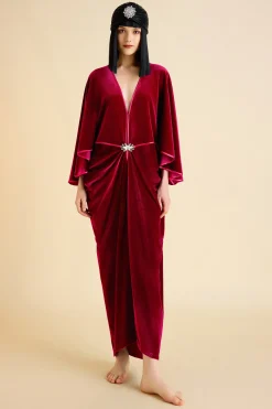 BABEYOND Evening Dresses | Velvet<Batwing Sleeve Slit Robe Dress