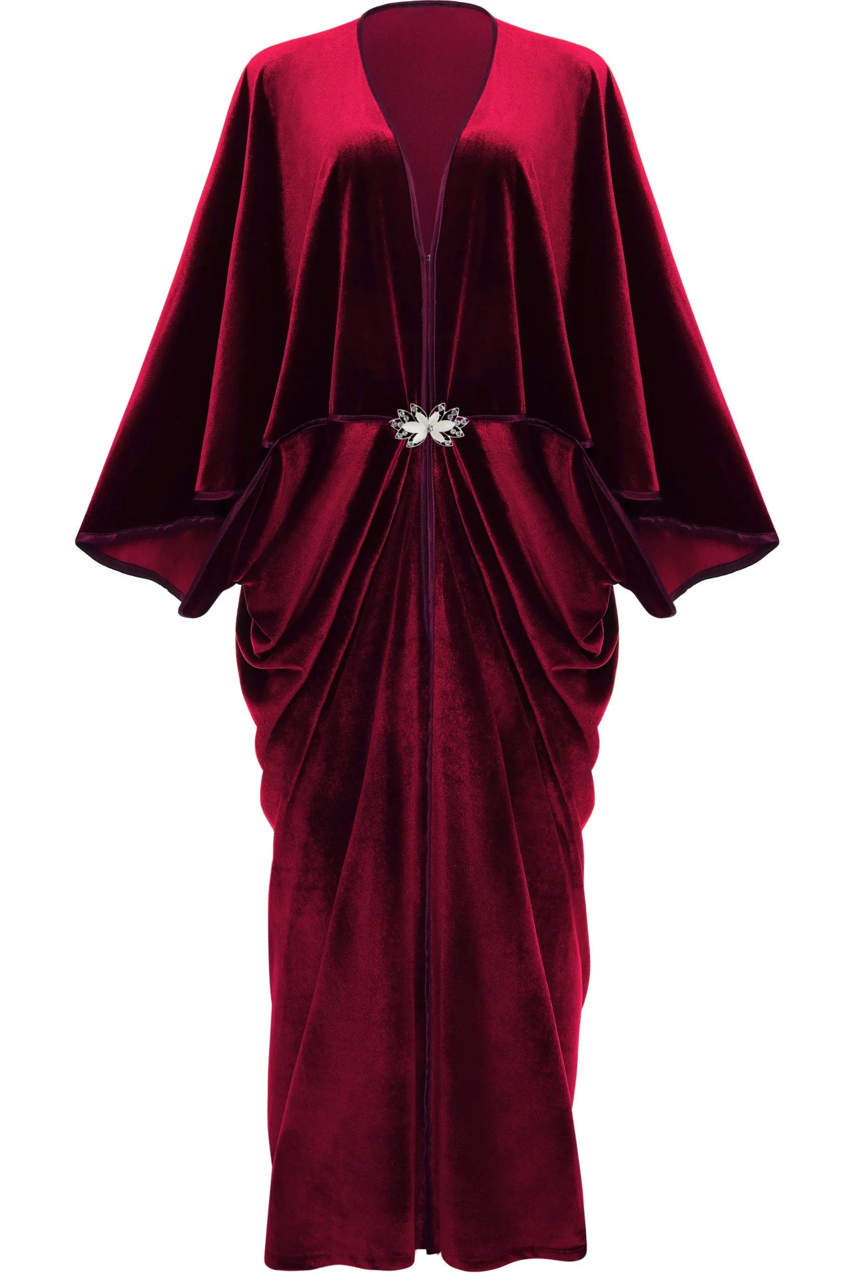 BABEYOND Evening Dresses | Velvet<Batwing Sleeve Slit Robe Dress