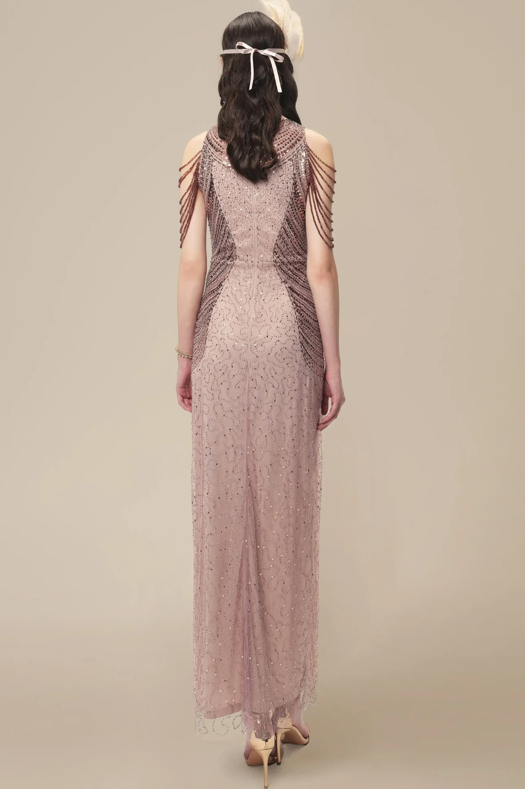BABEYOND Evening Dresses | Sequin<Beaded Chain Sleeve Ombre Evening Gown