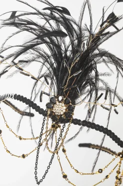 BABEYOND Feather | Chain<Beaded Crystal Chain Feather Headband