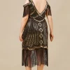 BABEYOND Plus Size<Beaded Off Shoulder Flapper Plus Size Dress