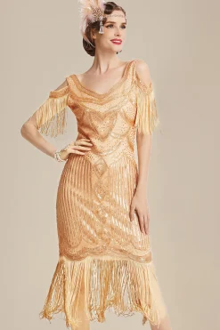 BABEYOND Plus Size<Beaded Off Shoulder Sequined Plus Size Dress
