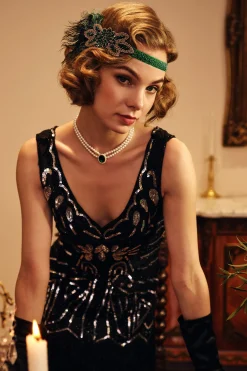 BABEYOND Feather<Beaded Peacock Shimmer Headpiece