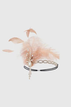 BABEYOND Feather | Chain<Beaded Rhinestone Tassel Feather Headpiece
