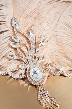 BABEYOND Feather | Chain<Beaded Rhinestone Tassel Feather Headpiece