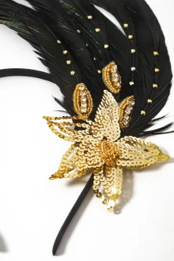 BABEYOND Feather | Feather<Beaded Sequin Floral Feather Headband
