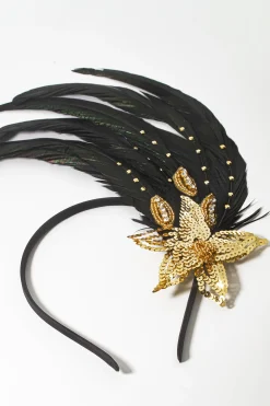 BABEYOND Feather | Feather<Beaded Sequin Floral Feather Headband