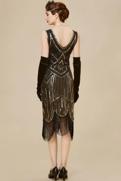 BABEYOND Flapper Dresses | Fringe<Beaded Sequin Fringe Prom Party Dress
