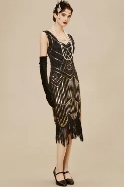 BABEYOND Flapper Dresses | Fringe<Beaded Sequin Fringe Prom Party Dress