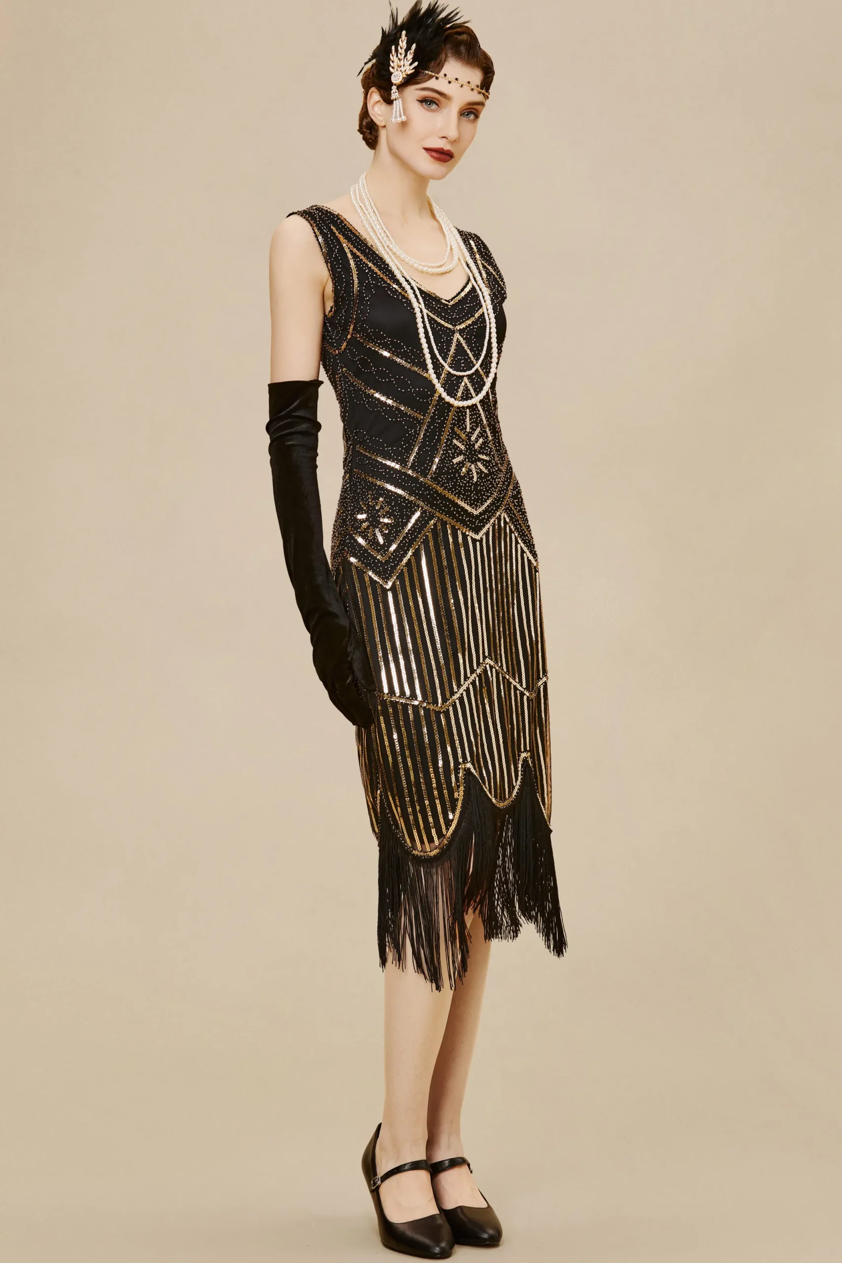 BABEYOND Flapper Dresses | Fringe<Beaded Sequin Fringe Prom Party Dress