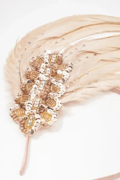 BABEYOND Feather | Rhinestone<Beaded Sequin Leaf Feather Headband