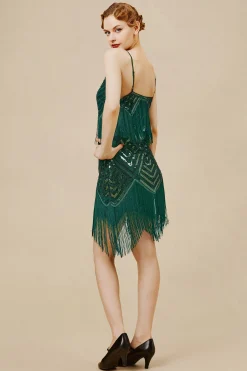 BABEYOND Flapper Dresses | Fringe<Beaded Sequin V-Neck Mini Dress