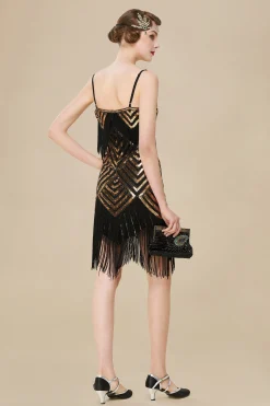 BABEYOND Flapper Dresses | Fringe<Beaded Sequin V-Neck Mini Dress