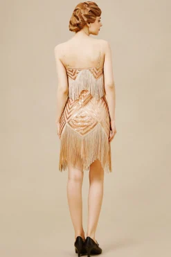 BABEYOND Flapper Dresses | Fringe<Beaded Sequin V-Neck Slip Dress