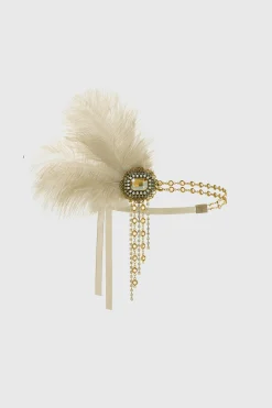 BABEYOND Chain | Feather<Beads Studded Tinted Feather Headband