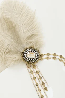 BABEYOND Chain | Feather<Beads Studded Tinted Feather Headband