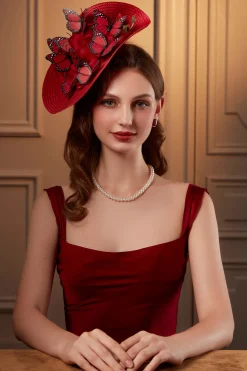BABEYOND Fascinators<Butterfly Derby Wide Brim Fascinator