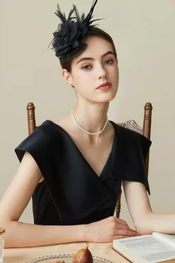 BABEYOND Fascinators<Cambric Tea Party Feather Fascinator