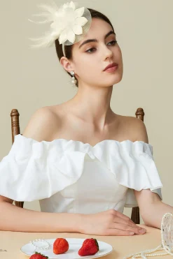 BABEYOND Fascinators<Cambric Tea Party Feather Fascinator