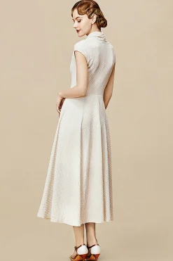 BABEYOND Formal Dresses | Day Dresses<Cap Sleeve Shirtwaist V Neck Dress