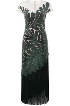 BABEYOND Evening Dresses | Fringe<Captivating Fern Sequin Fringe Evening Gown