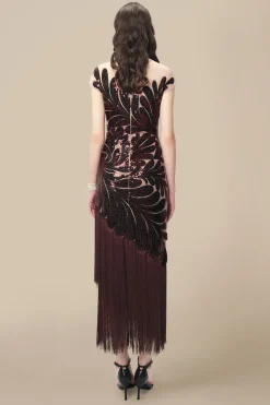 BABEYOND Evening Dresses | Fringe<Captivating Fern Sequin Fringe Evening Gown