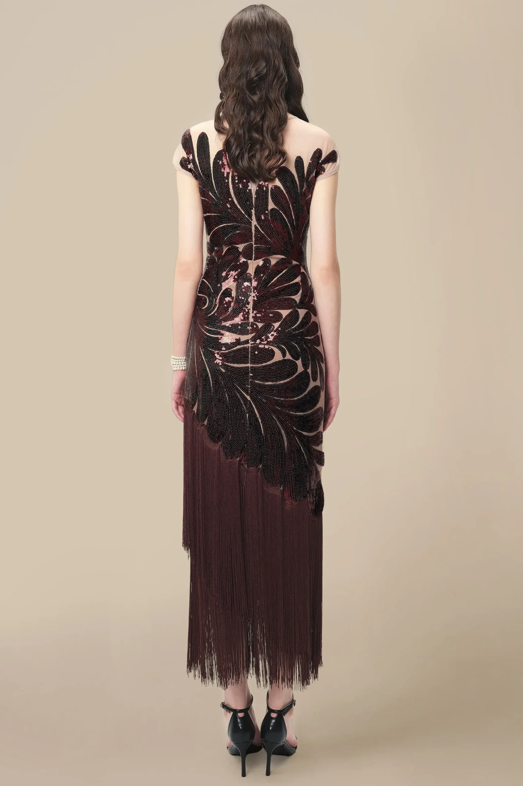 BABEYOND Evening Dresses | Fringe<Captivating Fern Sequin Fringe Evening Gown