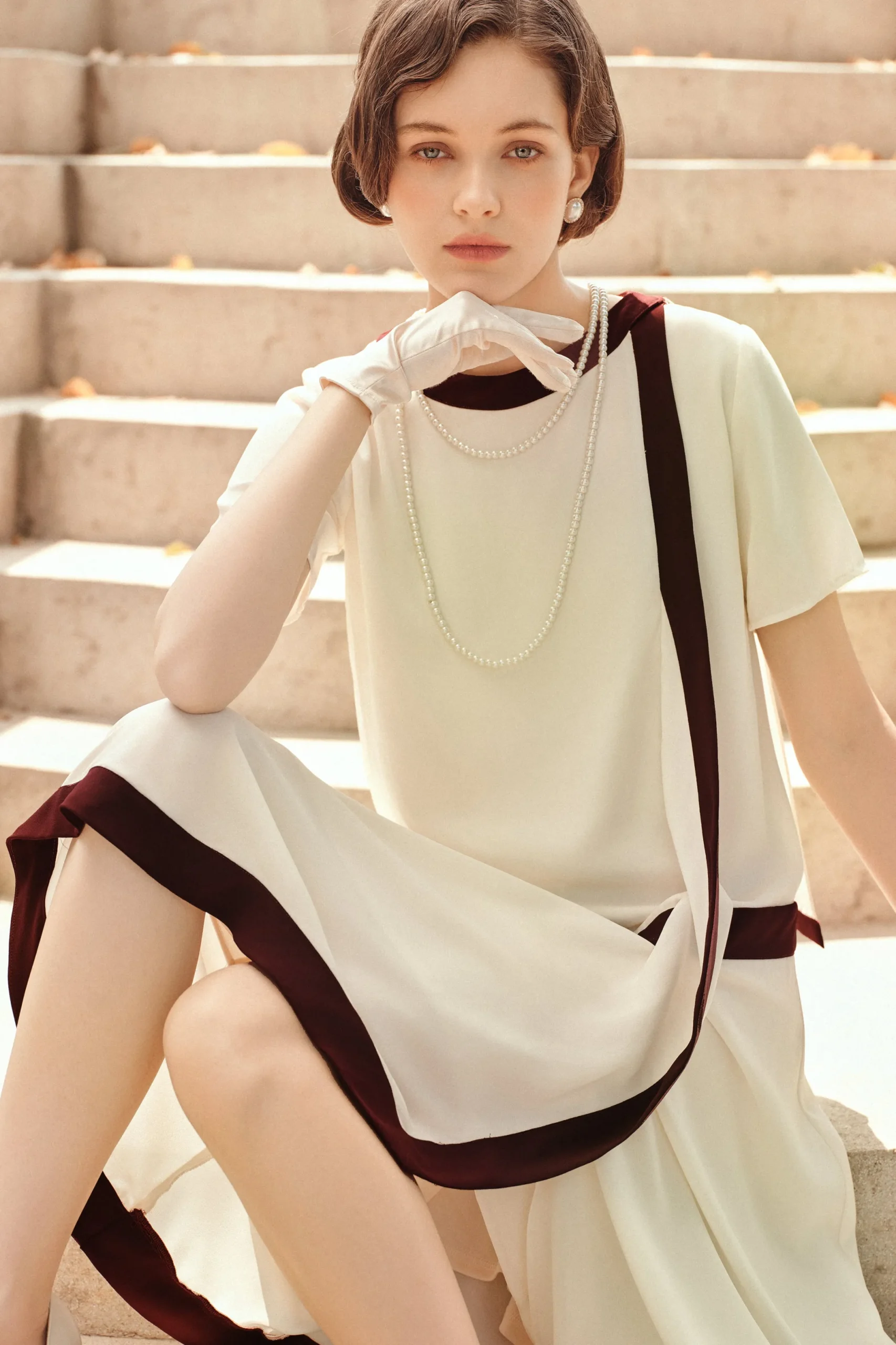 BABEYOND Day Dresses<Cascading Ruffle Color Block Day Dress