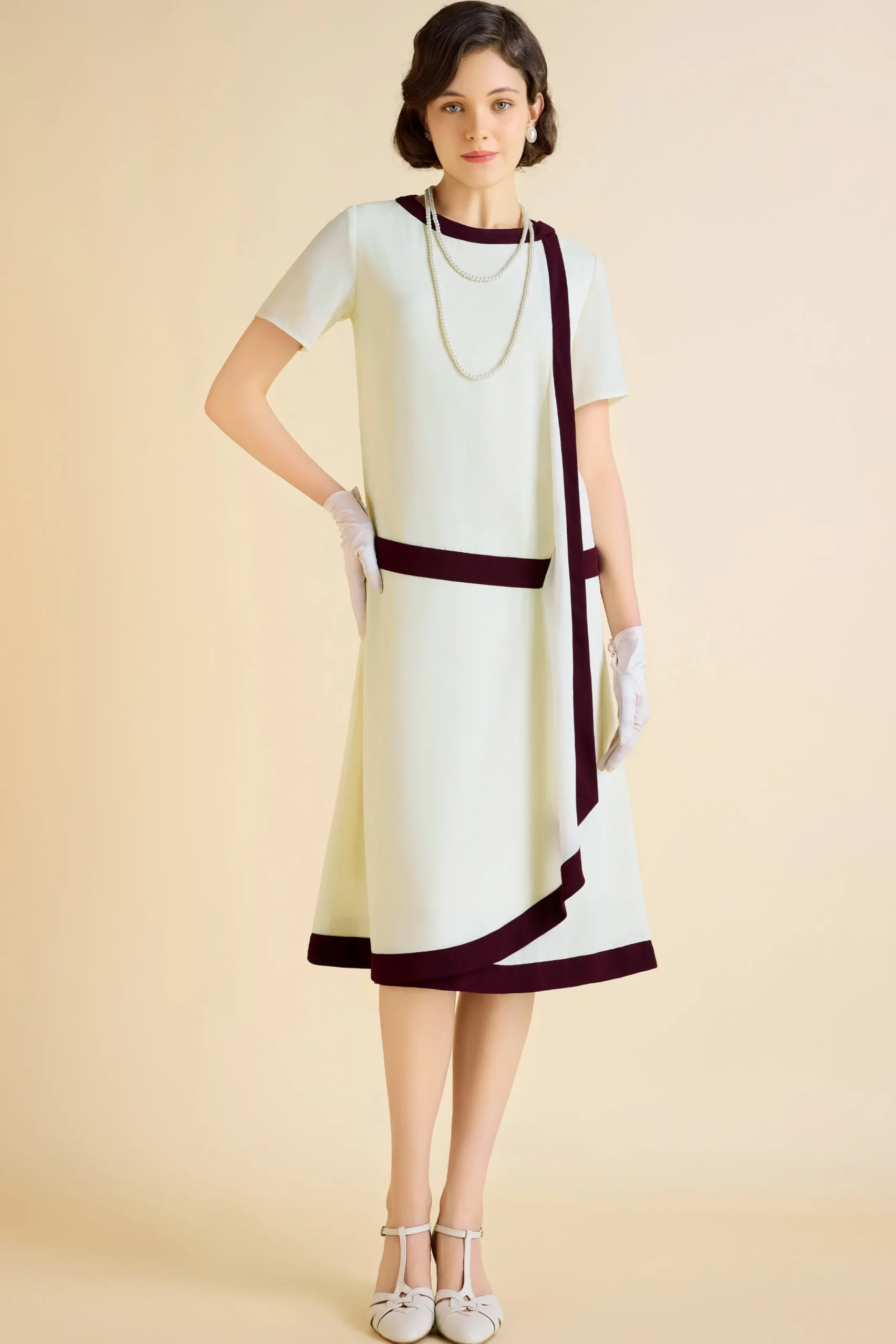 BABEYOND Day Dresses<Cascading Ruffle Color Block Day Dress