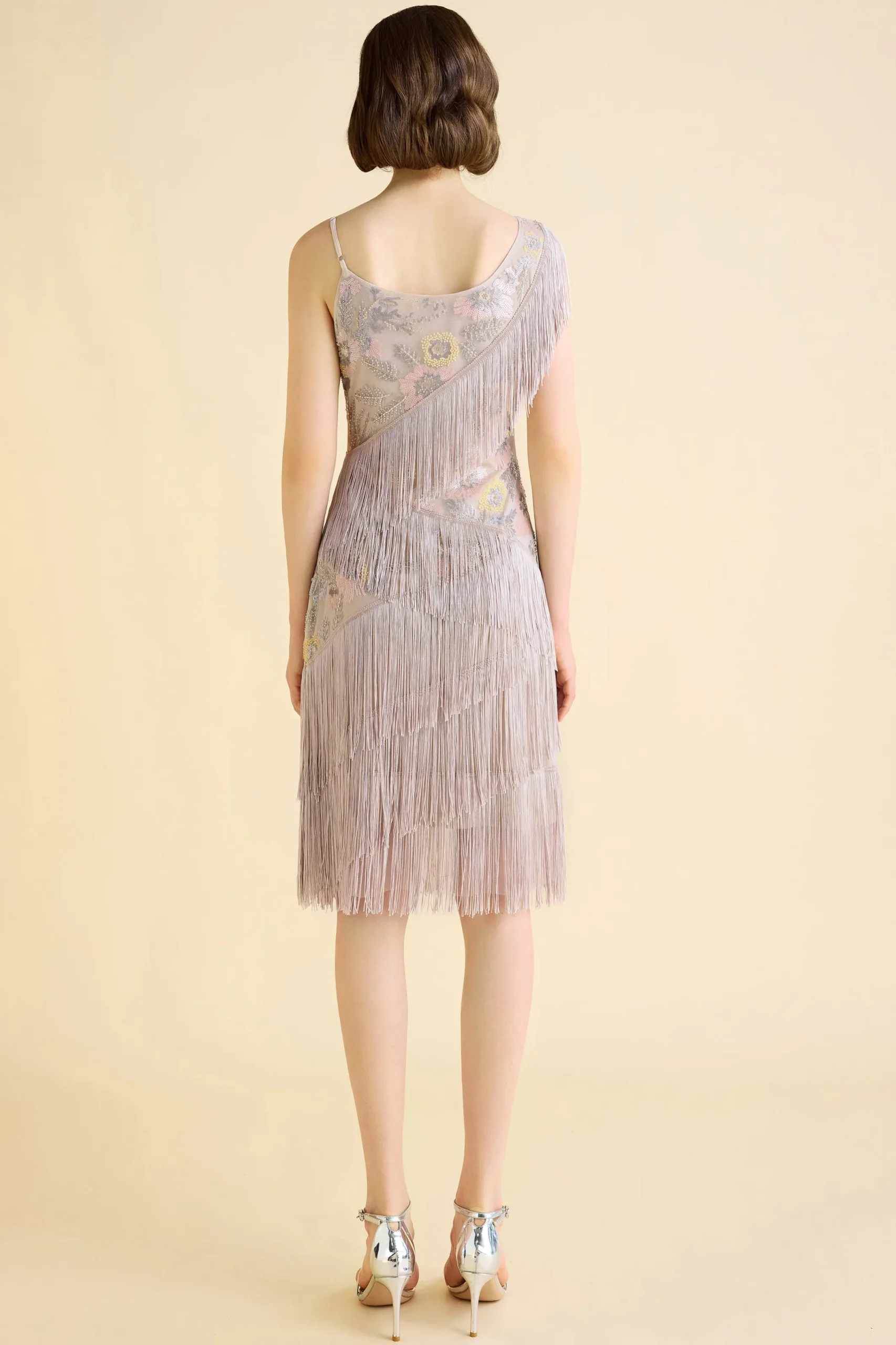 BABEYOND Flapper Dresses | Fringe<Charming Floral Beaded Fringe Flapper Dress
