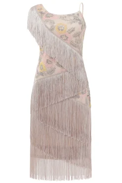 BABEYOND Flapper Dresses | Fringe<Charming Floral Beaded Fringe Flapper Dress