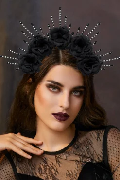 BABEYOND Halo Crown<Charming Roses Flower Spiked Halo Headband